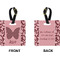 Polka Dot Butterfly Square Luggage Tag (Front + Back)