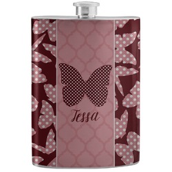 Polka Dot Butterfly Stainless Steel Flask (Personalized)