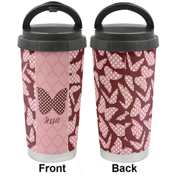 Polka Dot Butterfly Stainless Steel Travel Cup - Apvl