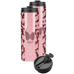 Polka Dot Butterfly Stainless Steel Skinny Tumbler (Personalized)