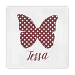 Polka Dot Butterfly Standard Decorative Napkins (Personalized)