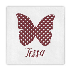 Polka Dot Butterfly Decorative Paper Napkins (Personalized)