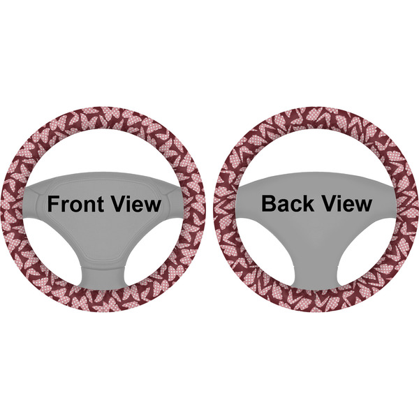 Polka Dot Butterfly Steering Wheel Cover- Front and Back