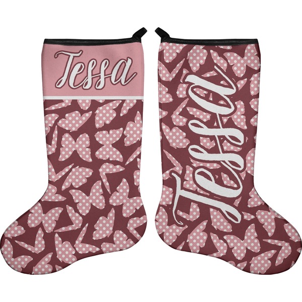 Polka Dot Butterfly Stocking - Double-Sided - Approval