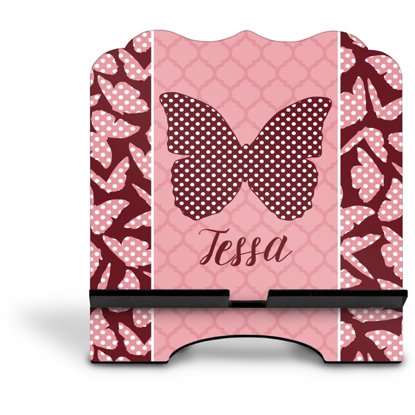 Polka Dot Butterfly Stylized Tablet Stand - Front without iPad