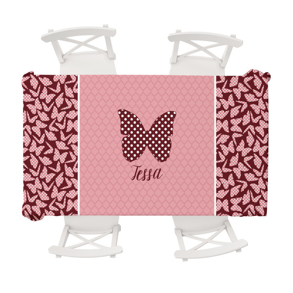 Custom Polka Dot Butterfly Tablecloth - 58"x102" (Personalized)