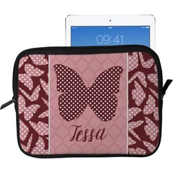 Polka Dot Butterfly Tablet Case / Sleeve - Large (Personalized)