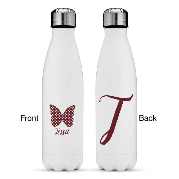 Polka Dot Butterfly Tapered Water Bottle - Apvl