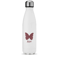 Polka Dot Butterfly Water Bottle - 17 oz. - Stainless Steel - Full Color Printing (Personalized)