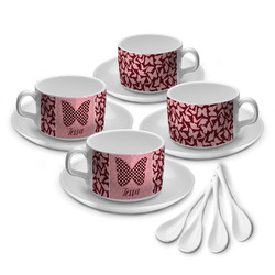 Polka Dot Butterfly Tea Cup - Set of 4 (Personalized)