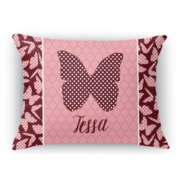 Custom Polka Dot Butterfly Rectangular Throw Pillow Case (Personalized)