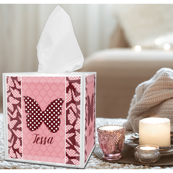 Polka Dot Butterfly Tissue Box - LIFESTYLE
