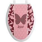 Polka Dot Butterfly Toilet Seat Decal - Elongated (Personalized)