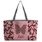 Polka Dot Butterfly Tote w/Black Handles - Front View