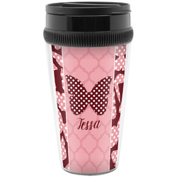 Polka Dot Butterfly Acrylic Travel Mug without Handle (Personalized)