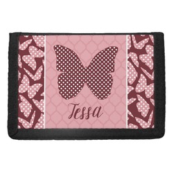 Polka Dot Butterfly Trifold Wallet (Personalized)