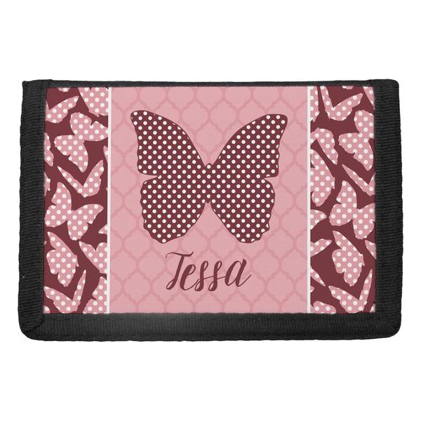 Custom Polka Dot Butterfly Trifold Wallet (Personalized)