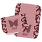 Polka Dot Butterfly Two Rectangle Burp Cloths - Open & Folded