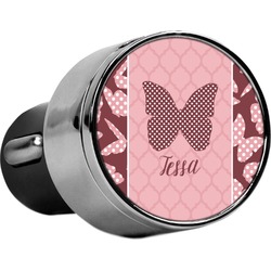 Polka Dot Butterfly USB Car Charger (Personalized)