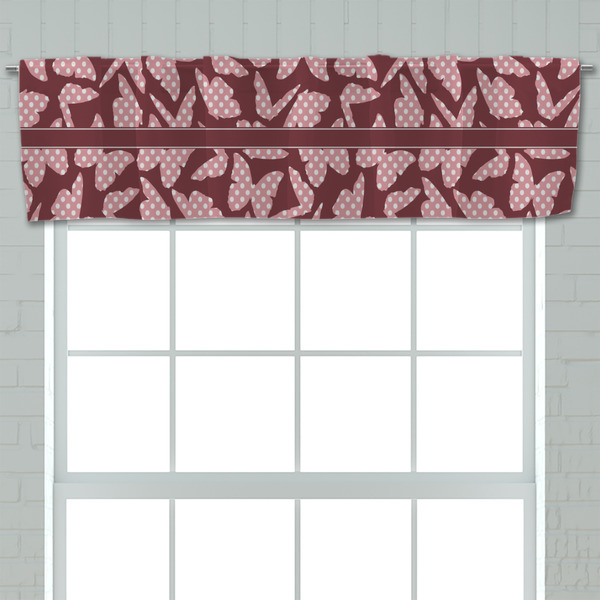 Polka Dot Butterfly Valance - Closeup on window