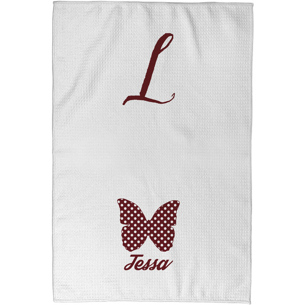 Polka Dot Butterfly Waffle Towel - Partial Print - Approval Image