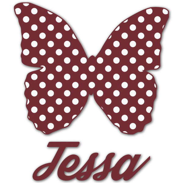 Custom Polka Dot Butterfly Graphic Decal - XLarge (Personalized)