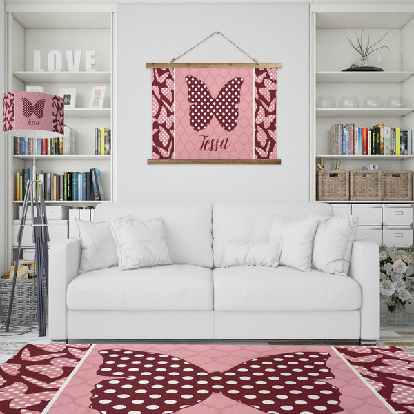 Polka Dot Butterfly Wall Hanging Tapestry - IN CONTEXT