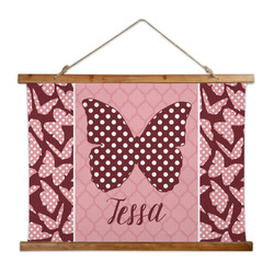 Polka Dot Butterfly Wall Hanging Tapestry - Wide (Personalized)