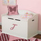 Polka Dot Butterfly Wall Letter Decal Small on Toy Chest