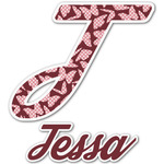 Polka Dot Butterfly Name & Initial Decal - Up to 9"x9" (Personalized)