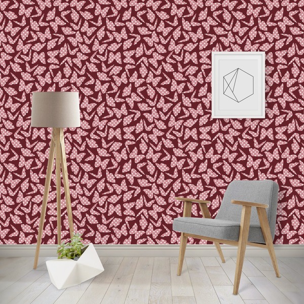 Custom Polka Dot Butterfly Wallpaper & Surface Covering