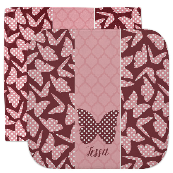 Custom Polka Dot Butterfly Facecloth / Wash Cloth (Personalized)