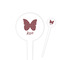 Polka Dot Butterfly White Plastic 4" Food Pick - Round - Closeup