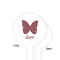 Polka Dot Butterfly White Plastic 4" Food Pick - Round - Single Sided - Front & Back