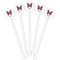 Polka Dot Butterfly White Plastic 5.5" Stir Stick - Fan View