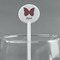 Polka Dot Butterfly White Plastic 5.5" Stir Stick - Round - Main