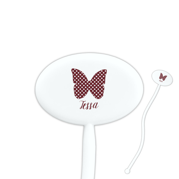 Custom Polka Dot Butterfly Oval Stir Sticks (Personalized)