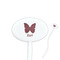 Polka Dot Butterfly White Plastic 7" Stir Stick - Oval - Closeup