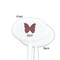 Polka Dot Butterfly White Plastic 7" Stir Stick - Single Sided - Oval - Front & Back