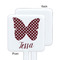 Polka Dot Butterfly White Plastic Stir Stick - Single Sided - Square - Approval