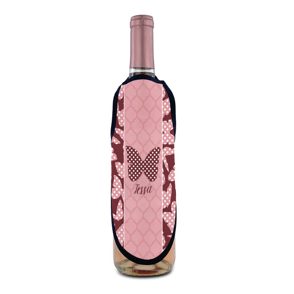 Polka Dot Butterfly Wine Bottle Apron - IN CONTEXT