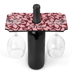 Polka Dot Butterfly Wine Bottle & Glass Holder (Personalized)