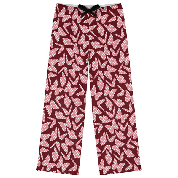 Custom Polka Dot Butterfly Womens Pajama Pants - M