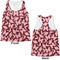 Polka Dot Butterfly Womens Racerback Tank Tops - Medium - Front and Back