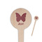 Polka Dot Butterfly 4" Round Wooden Food Picks - Single Sided (Personalized)