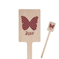 Polka Dot Butterfly 6.25" Rectangle Wooden Stir Sticks - Double Sided (Personalized)