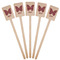 Polka Dot Butterfly Wooden 6.25" Stir Stick - Rectangular - Fan View