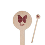 Polka Dot Butterfly Round Wooden Stir Sticks (Personalized)