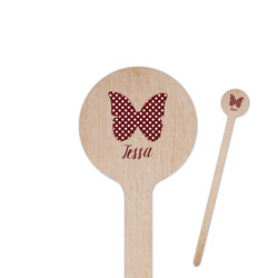 Polka Dot Butterfly Round Wooden Stir Sticks (Personalized)