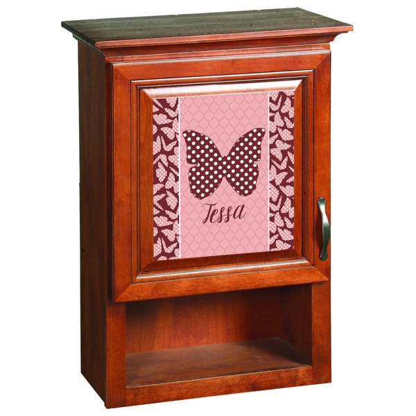 Polka Dot Butterfly Wooden Cabinet Decal (Medium)